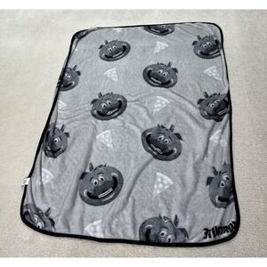 Fortnite Tomato Head Pizza Plush Throw Blanket 46x60 Grey Gamer Bedding w/flaw